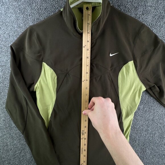 Nike Girls Green Jacket Small 4-6 Stretch Full Zip W/ Pockets, Logo Youth Kids - Picture 2 of 16